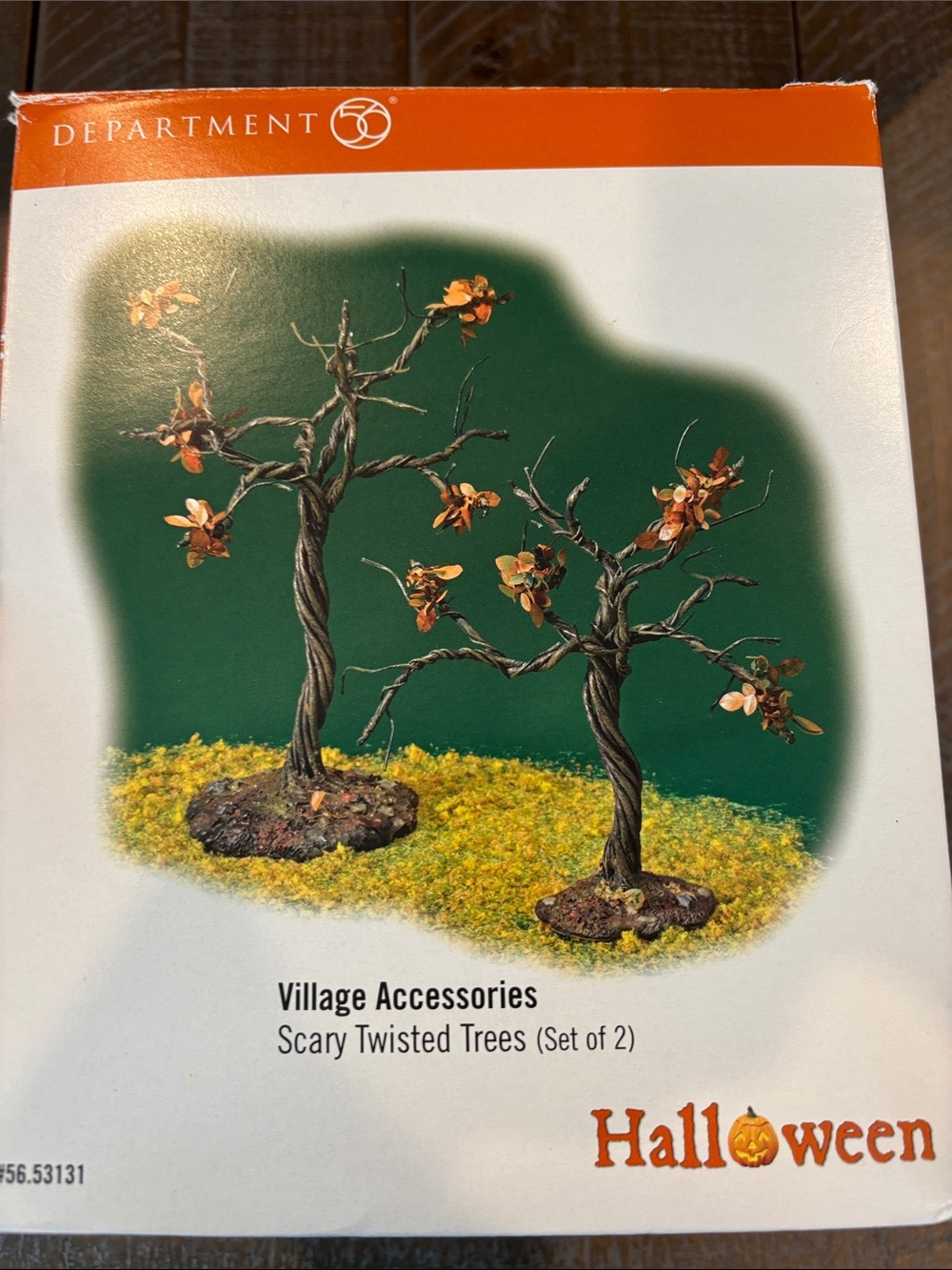 Department 56 Scary Twisted Trees with Orange Leaves (Set of 2)